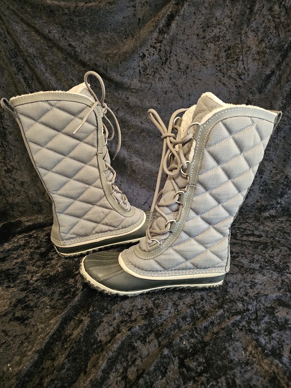 Sorel Out N About Tall Waterproof Quilted Winter Boots Grey Size 5.5